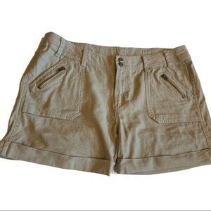 NEW Tan Shorts Linen Blend Womens Sz 12